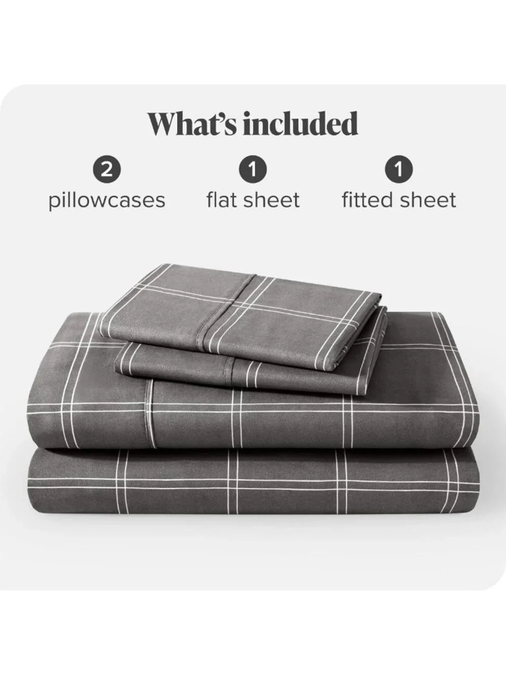 Modern Plaid Queen Sheet Set - Soft, Stylish Grey/White Bedding Essentials